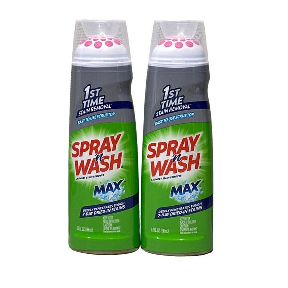 2X Spray n Wash Max Laundry Stain Remover Gel Stick with Easy to Use Scrub Top - Picture 1 of 1